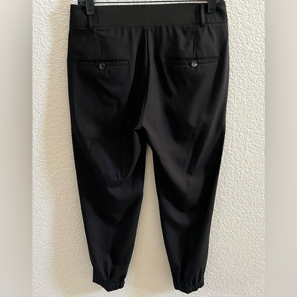 Helmut Lang Black Elastic Leg Relaxed Wool Cropped Pants Size 0 - Picture 4 of 8